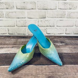 Teal Sequin Shoes